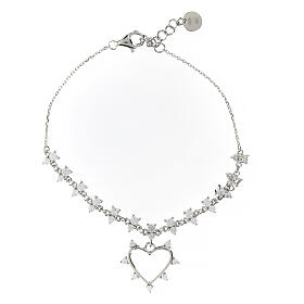 Bracciale Benedictus cuore zirconi bianchi argento 925