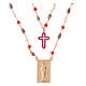 Agios double necklace with colourful faceted stones and Miraculous Medal, 925 silver s1