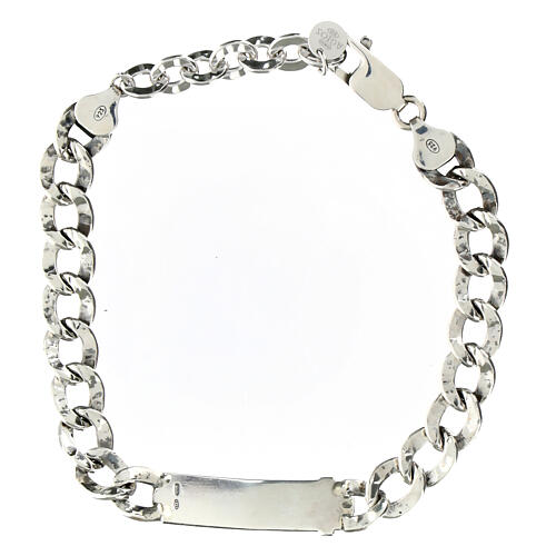 Bracelet Agios pour homme argent rhodié Jésus crucifié 2