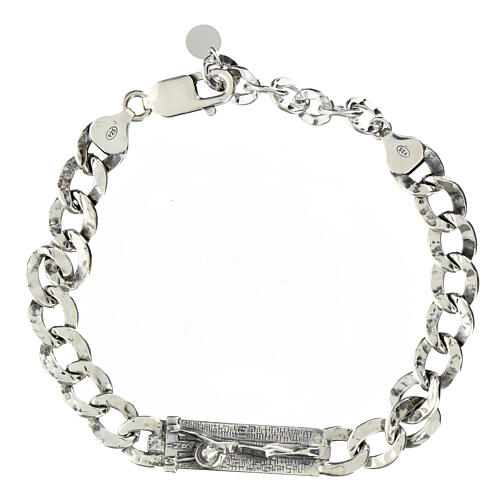 Bracelet Agios pour homme argent rhodié Jésus crucifié 1