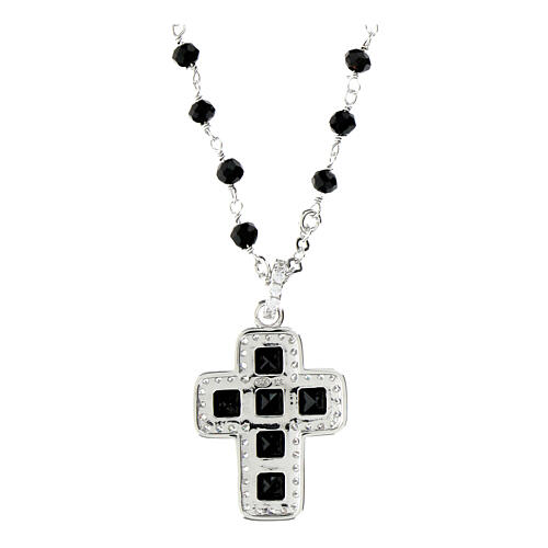 Kette aus 925er Silber Benedictus mit schwarzen Zirkonen 3