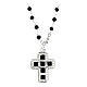 Agios necklace of 925 silver with cross-shaped pendant and black rhinestones s3