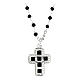 Collier en argent 925 Agios croix zircons noirs s3