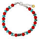 Armband aus rotem und hellblauem Naturstein Benedictus und 925er Silber s3
