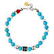 Armband Benedictus mit blauen und weißen Natursteinen aus 925er Silber s1