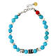 Agios bracelet with white and light blue natural stones, 925 silver s1