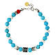 Agios bracelet with white and light blue natural stones, 925 silver s2