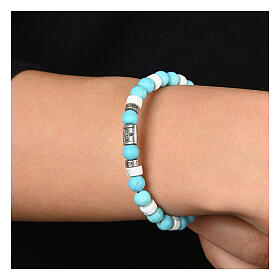Bracciale Agios pietre naturali azzurre bianche argento 925