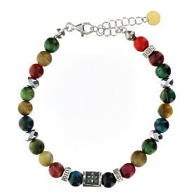 Pulsera piedras naturales coloreadas Agios plata 925