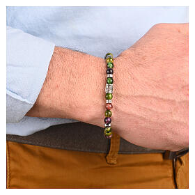 Pulsera piedras naturales coloreadas Agios plata 925