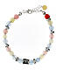 Agios bracelet, light blue, yellow, pink and red natural stones, 925 silver s1