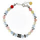 Agios bracelet, light blue, yellow, pink and red natural stones, 925 silver s2