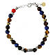 Agios 925 silver bracelet mustard blue natural stones  s3