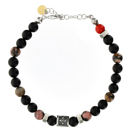 Benedictus bracelet, black natural stones and 925 silver 3