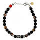 Agios bracelet with natural black stones 925 silver s1