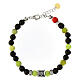 Bracelet argent 925 Agios pierres naturelles noires et vertes s1