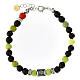 Agios silver bracelet with black and green natural stones s2