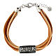 Bracciale Pater beige in pelle Agios argento 925 s1