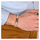 Pulseira Pater de couro bege Agios prata 925 s2