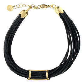 Armband Echtleder Blau Pater aus Silber 925 Agios