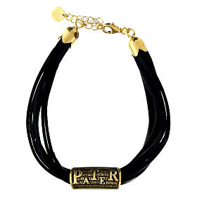 Armband aus echtem blauem Leder Pater und aus 925er Silber Agios