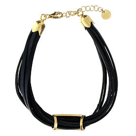 Armband aus echtem blauem Leder Pater und aus 925er Silber Agios