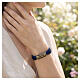 Armband aus echtem blauem Leder Pater und aus 925er Silber Benedictus s2