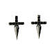 Agios black cross-shaped stud earrings, 925 silver and black rhinestones s1
