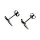 Boucles d'oreilles en forme de croix argent 925 zircons noirs s3