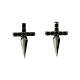 Agios cross-shaped earrings in 925 silver with black zircons s1