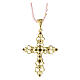Agios necklace of 925 silver and pink stone beads, gold plated cross with rhinestones s3
