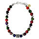 Agios bracelet of 925 silver, red green and purple natural stones s1