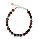 Agios bracelet of 925 silver, red green and purple natural stones s2