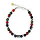 Bracciale Benedictus argento 925 pietre naturali rosse, verdi e viola s3