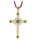 Collar Agios plata 925 zircones y cruz dorada s1