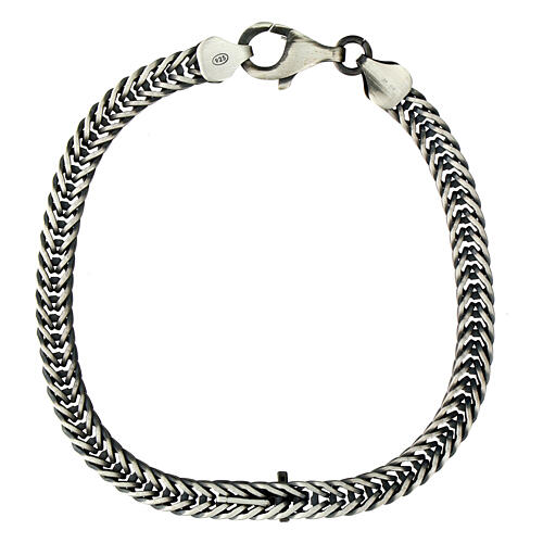 Bracelet Agios argent fin. ruthénium avec croix et zircons noirs 3