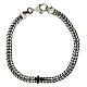 Bracciale Agios argento fin. rutenio con croce e zirconi neri s1