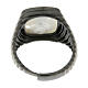 Agios signet ring of 925 silver, cross on mother-of-pearl and black rhinestones s4
