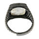 Agios 925 mother-of-pearl silver ring with black zircons and cross s5