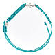 Armband Agios aus türkisfarbenem Stoff und rhodiniertem Kreuz s1