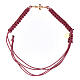 Pulsera de tejido violeta y cruz rosada Benedictus s3