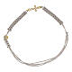 Pulsera Benedictus de hilo blanco con cruz dorada y zircones s1