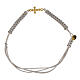 Bracciale Benedictus in filo bianco con croce dorata e zirconi s3