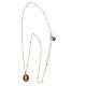 Agios rosé necklace with red cameo and white rhinestones s3