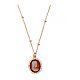 Benedictus rosé necklace with red cameo and white rhinestones s1
