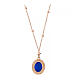 Agios rosé necklace with blue cameo and white rhinestones s2