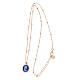 Agios rosé necklace with blue cameo and white rhinestones s3