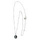 Agios 925 silver necklace with black cameo and rhinestones s3