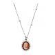 Agios 925 silver Mary necklace, red cameo and white zircons s1