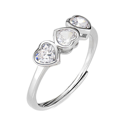 AMEN Ring Herz-Trilogie mit weißen Zirkonen und aus 925 Silber 1
